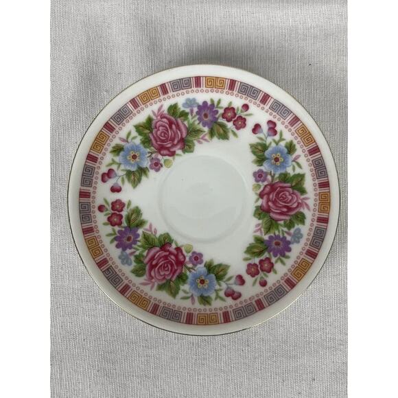 Demitasse Cups & Saucers Set Of 6 Pink Floral Porcelain Vintage Made In China - Picture 6 of 12